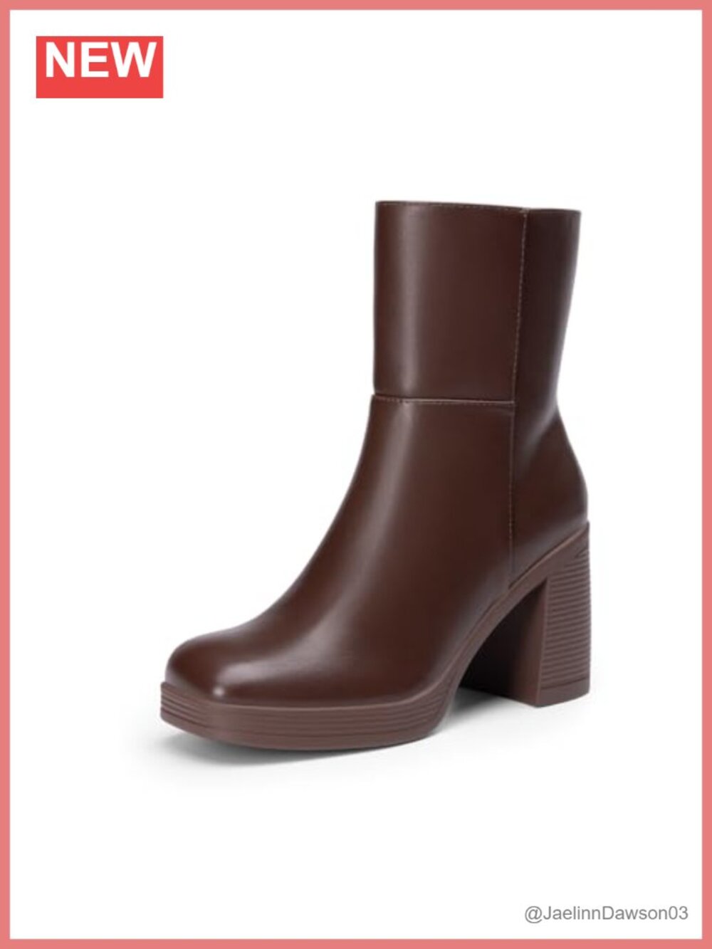 Platform Gogo Ankle Boots Chunky Square Toe Faux Leather Booties